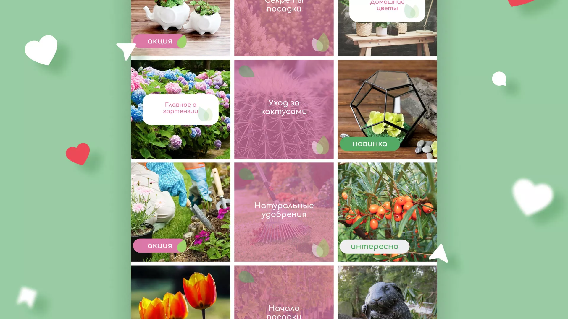 Разработка оформления профиля Instagram для магазина «Floraint» в Сальске